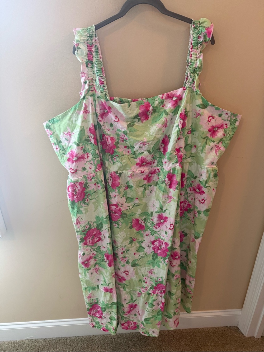 Torrid Poplin Floral Ruffle Strap maxi midi Dress size 6X